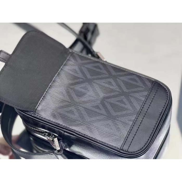Dior Unisex Hit The Road Vertical Pouch Black CD Diamond Canvas