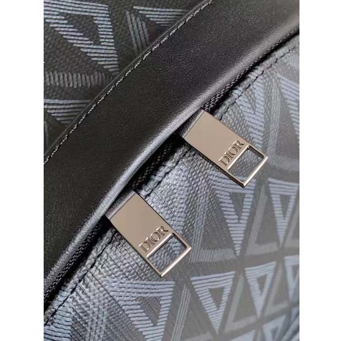 Dior Unisex Rider Backpack Black CD Diamond Canvas Smooth Calfskin