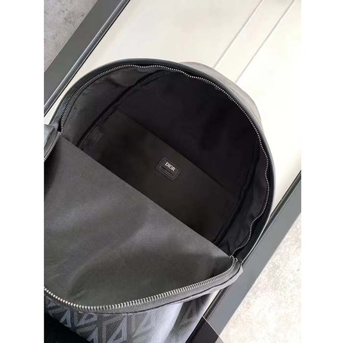 Dior Unisex Rider Backpack Black CD Diamond Canvas Smooth Calfskin