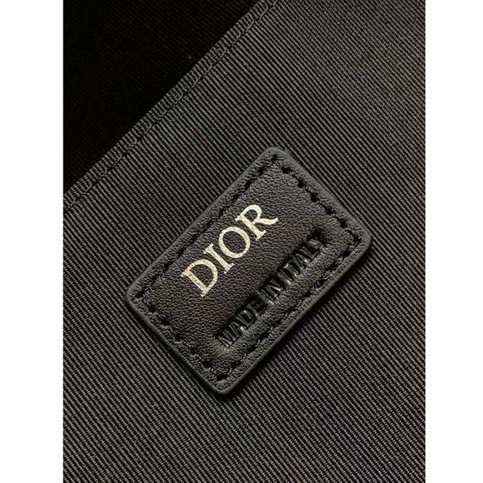 Dior Unisex Rider Backpack Black CD Diamond Canvas Smooth Calfskin
