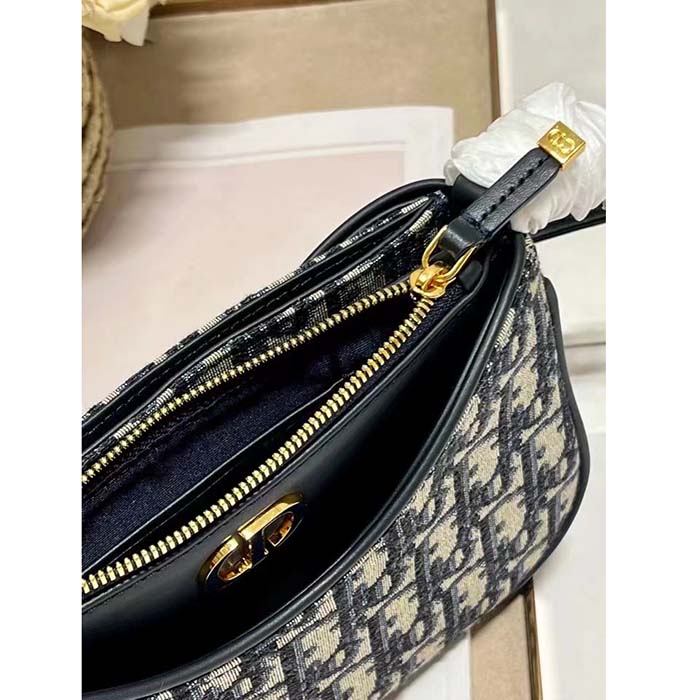 Dior Women CD 30 Montaigne Avenue Mini Bag Blue Dior Oblique Jacquard