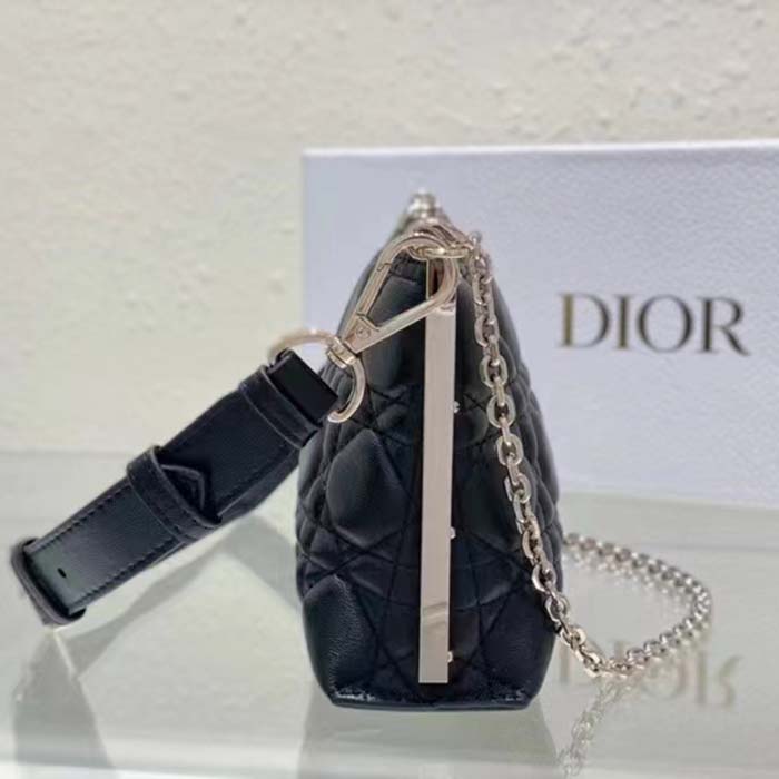 Dior Women CD Dior Club Bag Black Cannage Lambskin