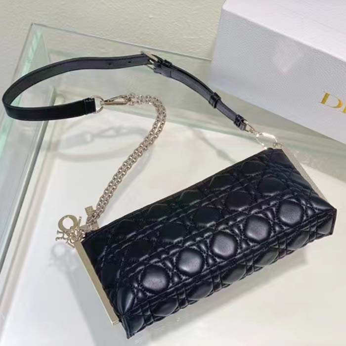 Dior Women CD Dior Club Bag Black Cannage Lambskin