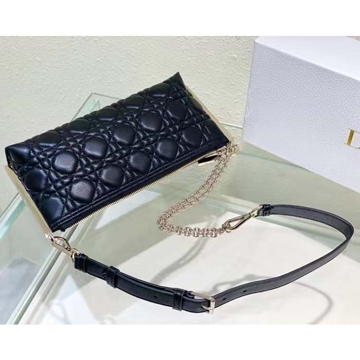 Dior Women CD Dior Club Bag Black Cannage Lambskin