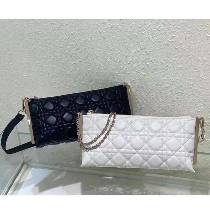 Dior Women CD Dior Club Bag Dusty Ivory Cannage Lambskin