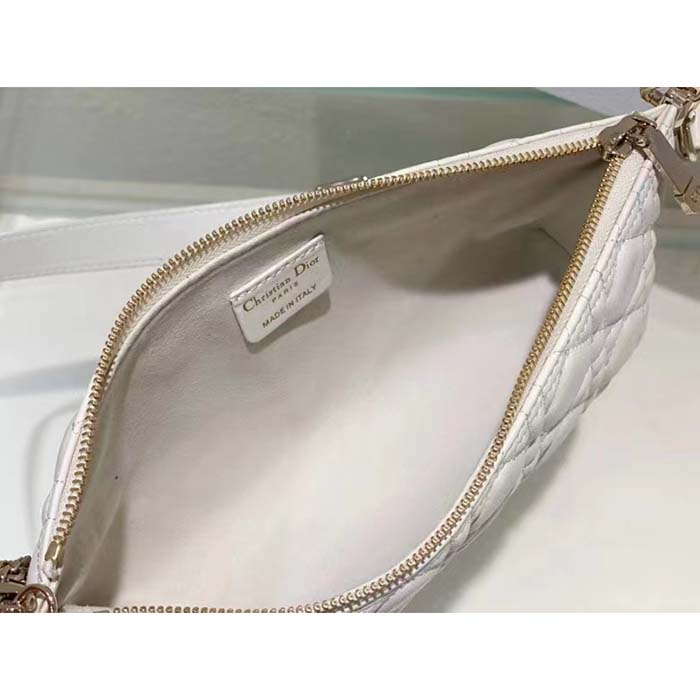 Dior Women CD Dior Club Bag Dusty Ivory Cannage Lambskin