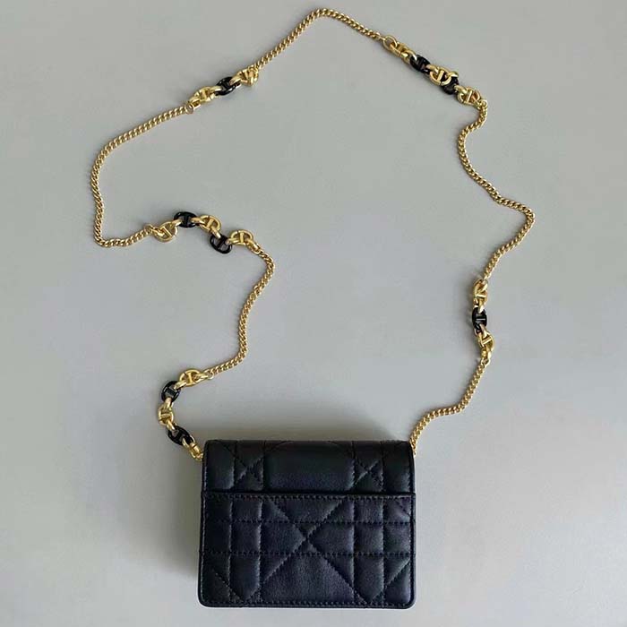 Dior Women CD Miss Caro Micro Bag Black Macrocannage Lambskin