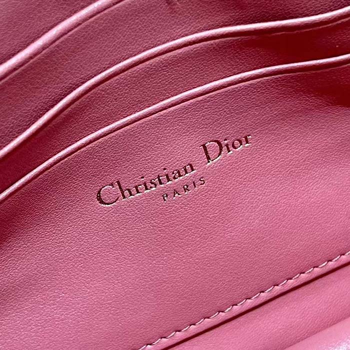 Dior Women CD Miss Caro Mini Bag Light Pink Macrocannage Lambskin