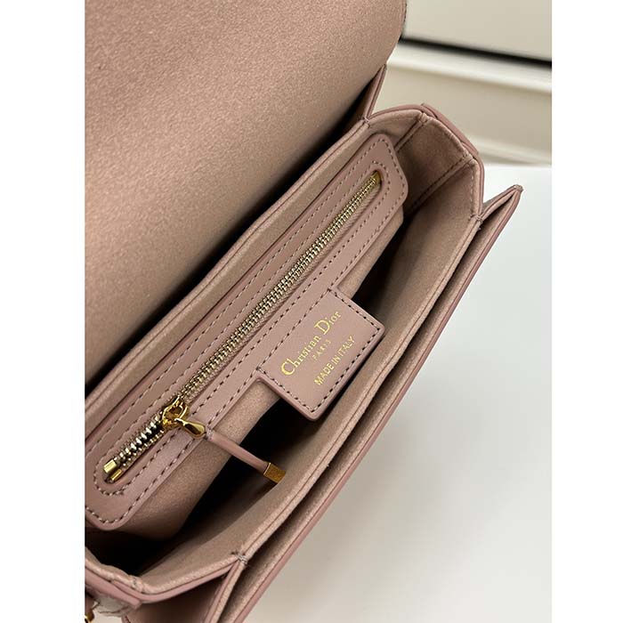 Dior Women CD Signature Bag Strap Caramel Beige CD-Embossed Box Calfskin