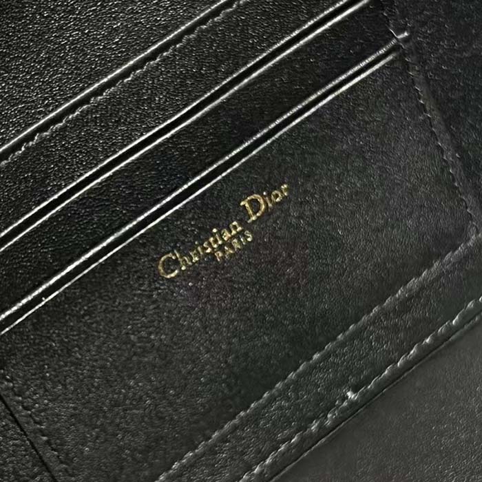 Dior Women CD Signature Oval Camera Bag Black Calfskin Embossed CD Signature