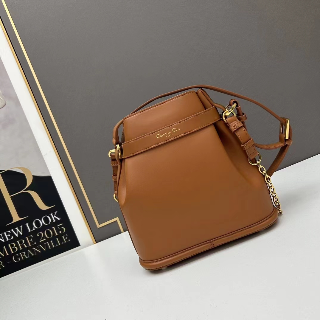 Dior Women CD Small C’est Dior Bag Golden Saddle CD-Embossed Calfskin