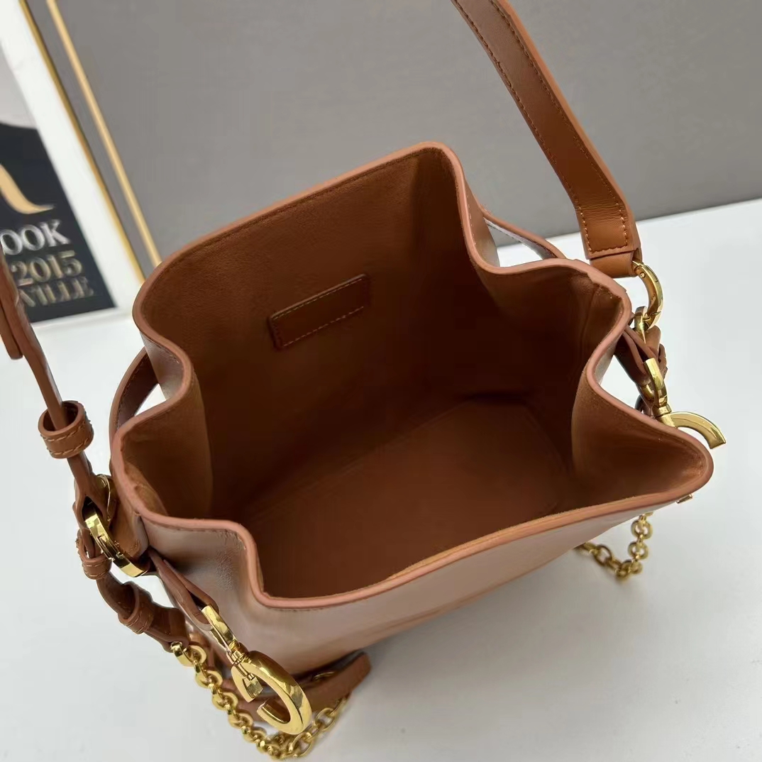 Dior Women CD Small C’est Dior Bag Golden Saddle CD-Embossed Calfskin