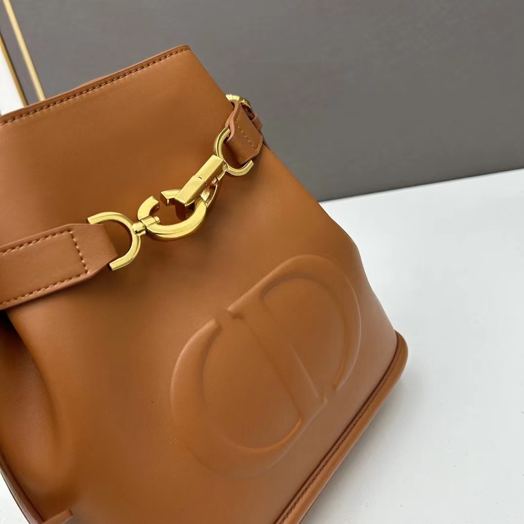 Dior Women CD Small C’est Dior Bag Golden Saddle CD-Embossed Calfskin