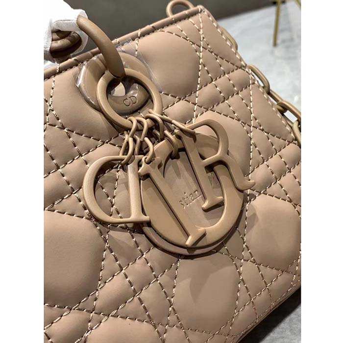 Dior Women CD Small Lady D-Joy Bag Hazelnut Cannage Lambskin