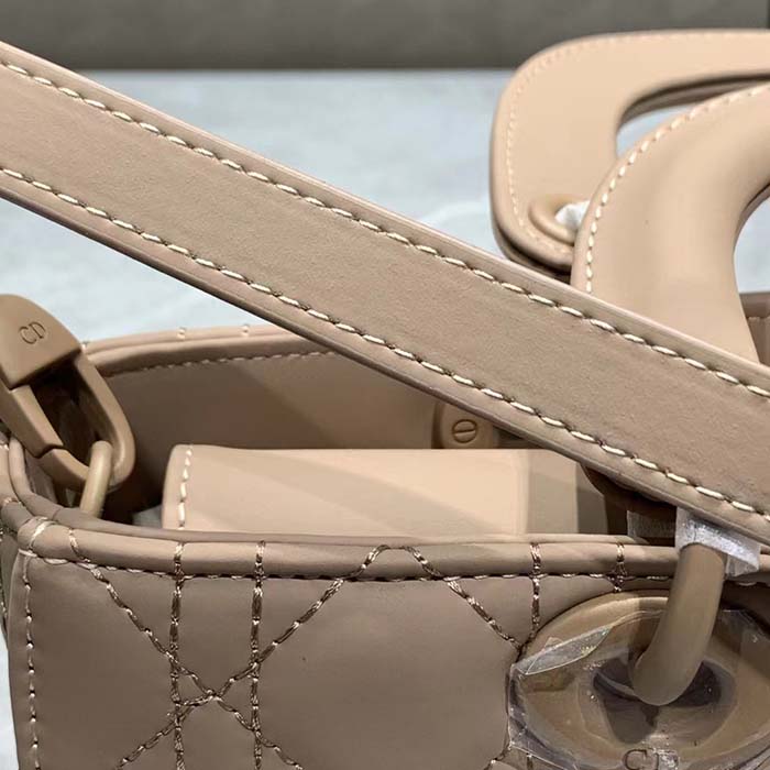 Dior Women CD Small Lady D-Joy Bag Hazelnut Cannage Lambskin