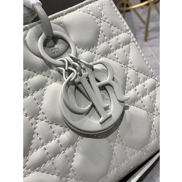 Dior Women CD Small Lady D-Joy Bag Latte Cannage Lambskin