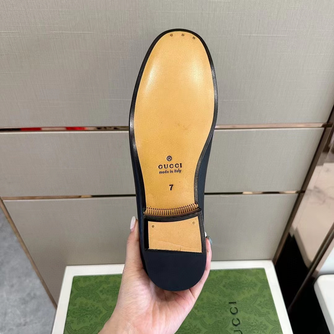 Gucci Men GG 1953 Horsebit Loafer Black Leather Flat 1.3 CM Heel