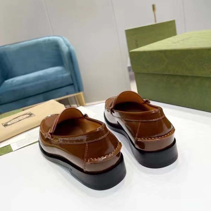Gucci Unisex GG Interlocking G Cut-Out Loafer Cuir Leather Flat 1.5 CM Heel