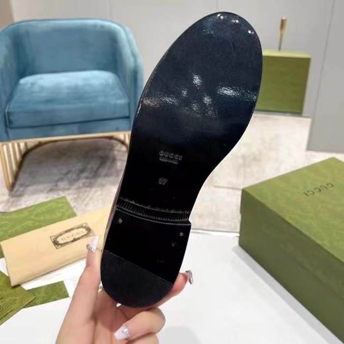 Gucci Unisex GG Interlocking G Cut-Out Loafer Cuir Leather Flat 1.5 CM Heel