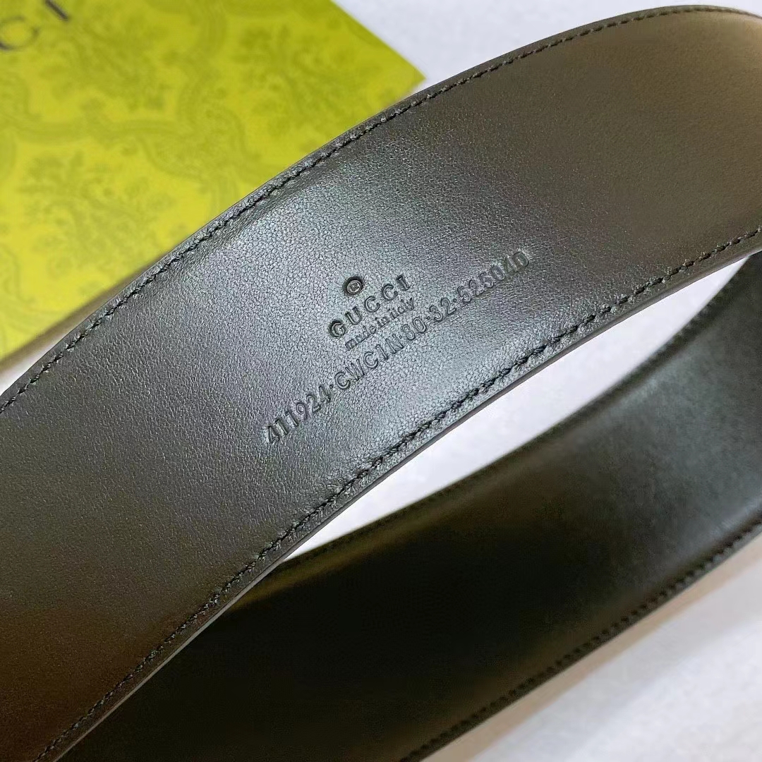 Gucci Unisex GG Wide Belt Retro G Buckle Black Patent Leather 4.8 CM Width