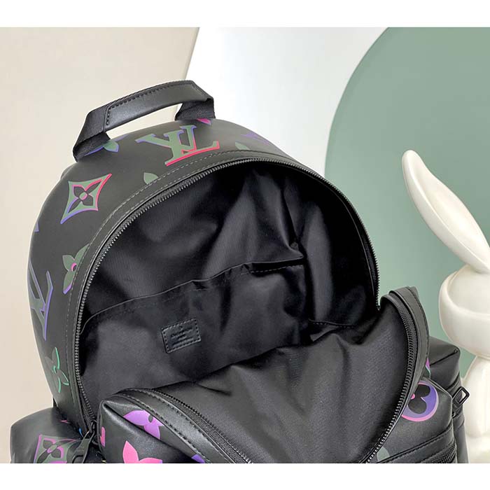 Louis Vuitton LV Unisex Comet Backpack Black Borealis Calf Leather Cowhide Double Zip