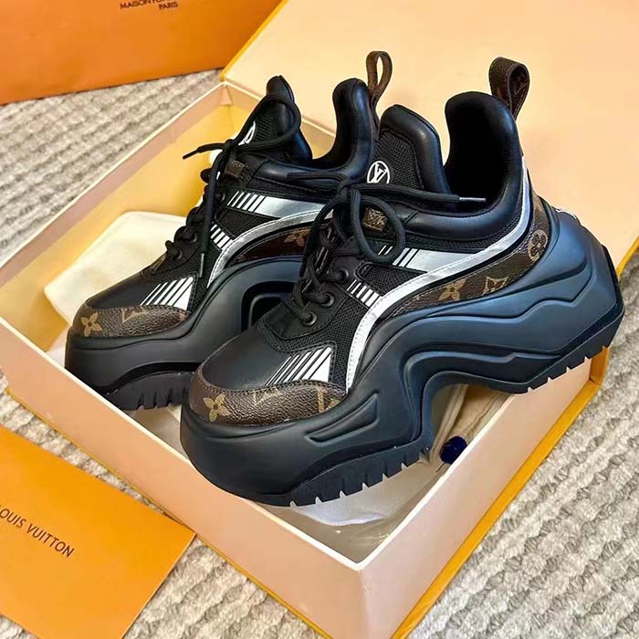Louis Vuitton Unisex LV Archlight 2.0 Platform Sneaker Black Mix of Materials 5 Cm Heel