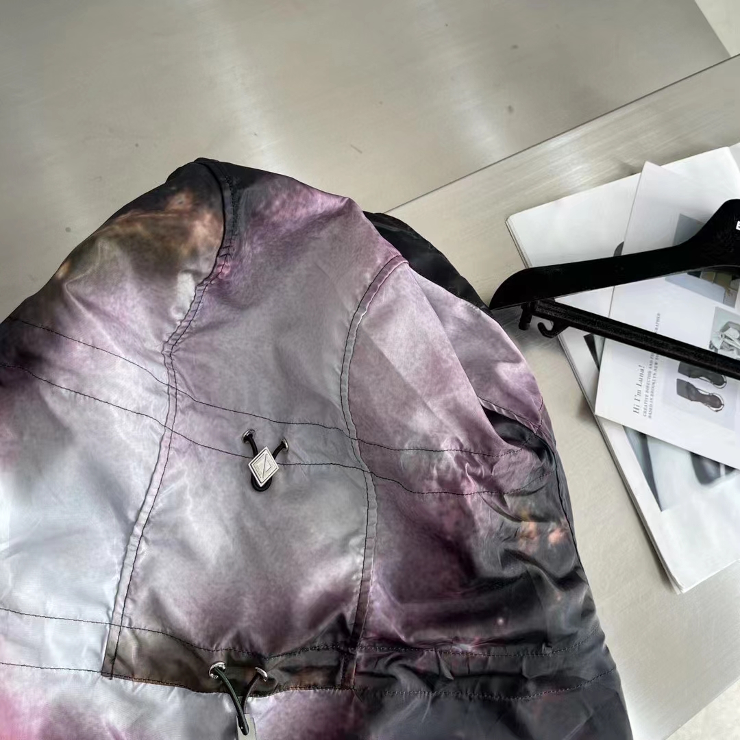 Dior Men CD Hooded Blouson Multicolor Technical Fabric All-Over Astral