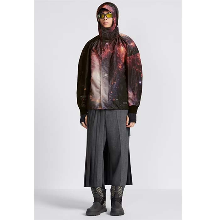 Dior Men CD Hooded Blouson Multicolor Technical Fabric All-Over Astral