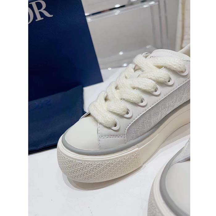 Dior Unisex CD B33 Sneaker White Smooth Calfskin Dior Oblique Jacquard