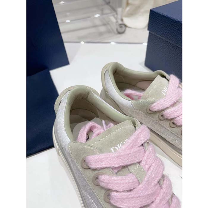 Dior Unisex CD Dior B33 Sneaker Gray White Oblique Jacquard Gray Suede
