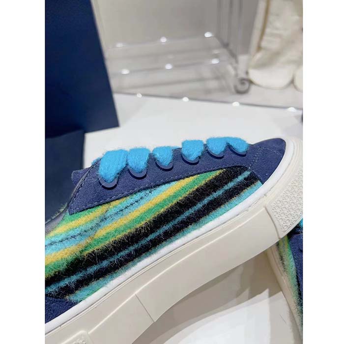 Dior Unisex CD Dior Tears B33 Sneaker Blue Multicolor Mohair Navy Blue Suede