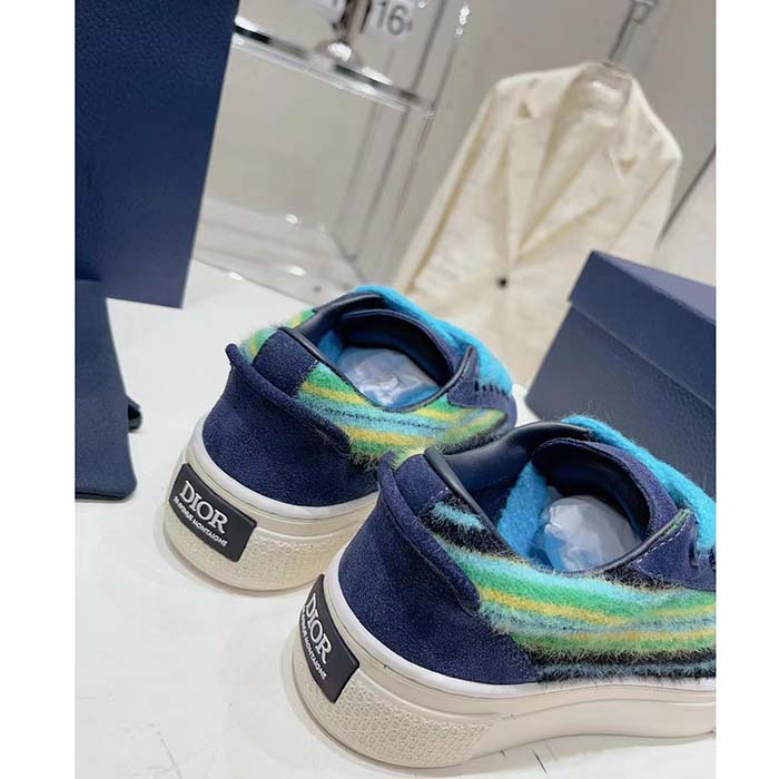 Dior Unisex CD Dior Tears B33 Sneaker Blue Multicolor Mohair Navy Blue Suede