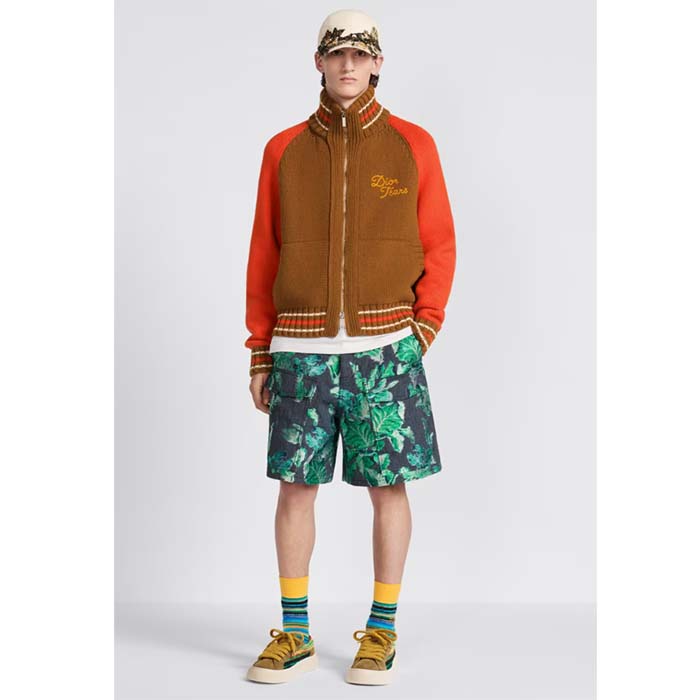 Dior Unisex CD Dior Tears B33 Sneaker Yellow Multicolor Mohair Brown Suede
