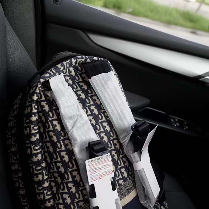 Dior Unisex CD DiorTravel Backpack Blue Dior Oblique Jacquard
