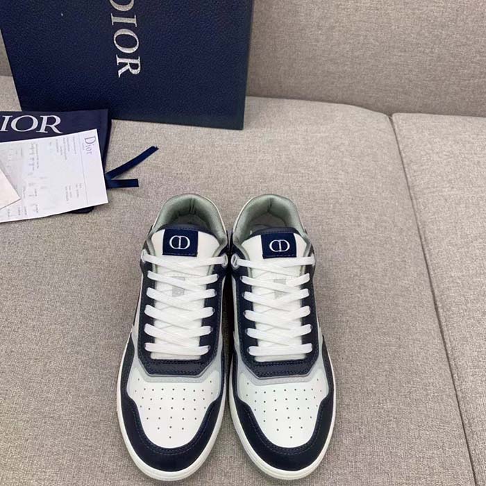 Dior Unisex Shoes B27 Low-Top Sneaker Black White Beige Smooth Calfskin White Oblique Galaxy Leather