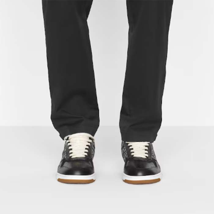 Dior Unisex Shoes CD B27 Low-Top Sneaker Black Smooth Calfskin Beige Black Oblique Jacquard