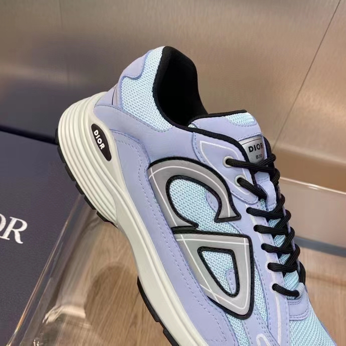 Dior Unisex Shoes CD B30 Sneaker Blue Mesh Technical Fabric