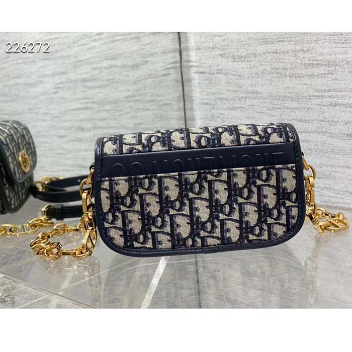 Dior Women CD 30 Montaigne Avenue Bag Blue Dior Oblique Jacquard