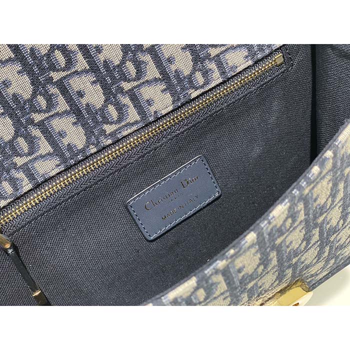 Dior Women CD 30 Montaigne Bag Blue Dior Oblique Jacquard