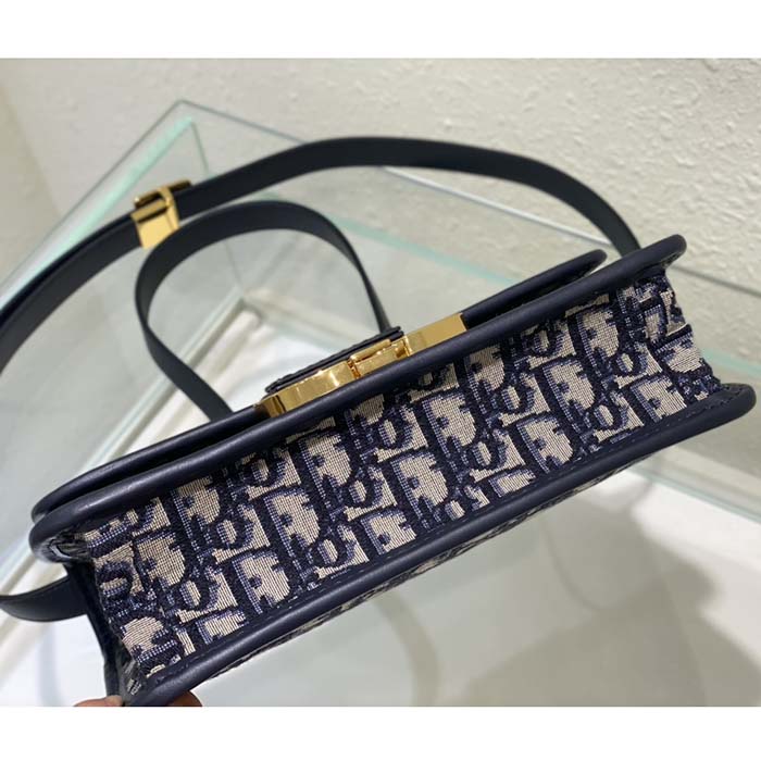 Dior Women CD 30 Montaigne Bag Blue Dior Oblique Jacquard