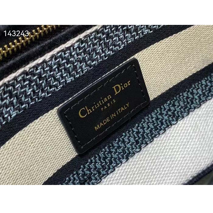 Dior Women CD Medium Lady D-Lite Bag White Multicolor Étoile De Voyage Embroidery