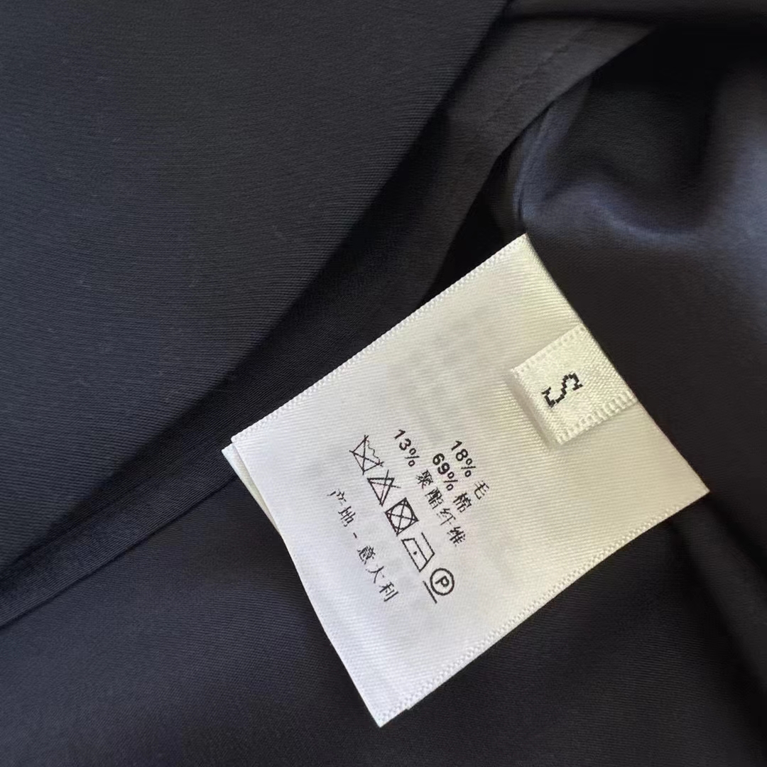 Dior Women CD Mid-Length Shirt Dress Gray Silk Tonal Belt Pleated Style Unlined