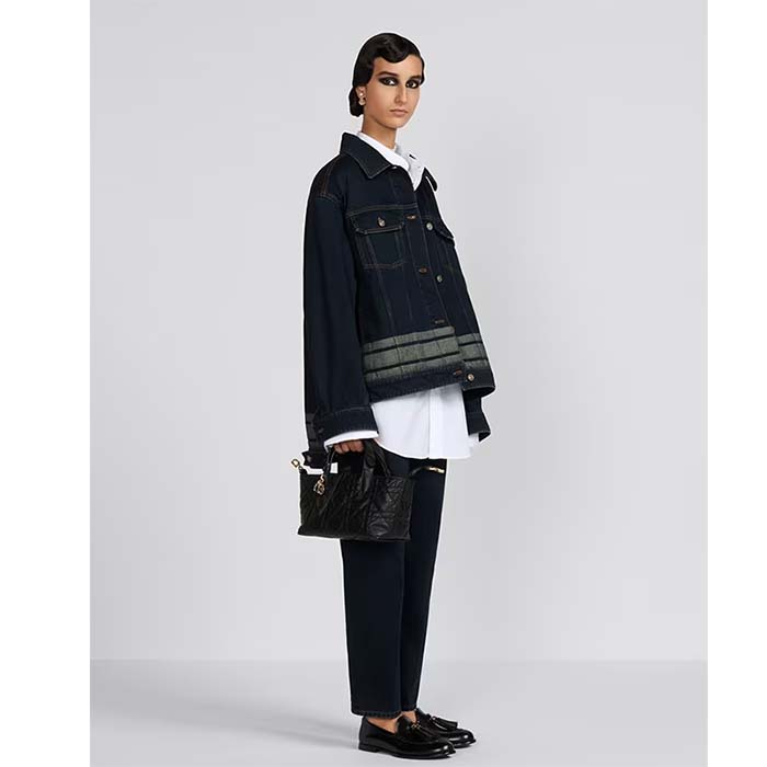 Dior Women CD Small Dior Toujours Bag Black Macrocannage Calfskin