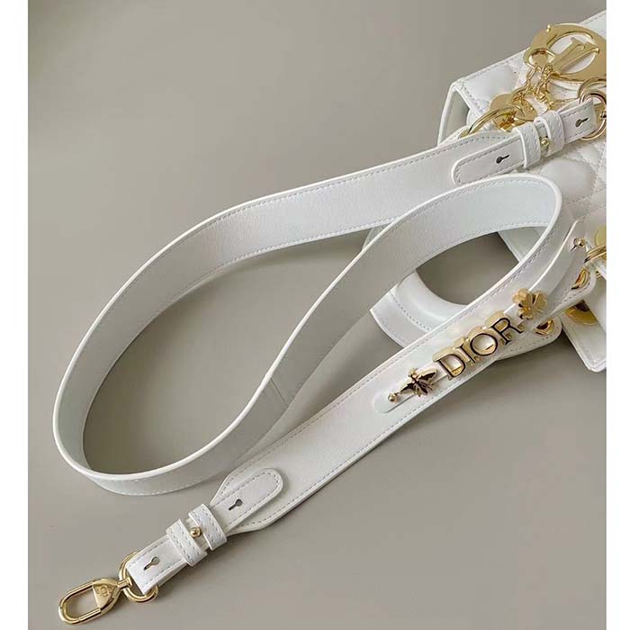 Dior Women CD Small Lady Dior My ABCDior Bag Latte Cannage Lambskin