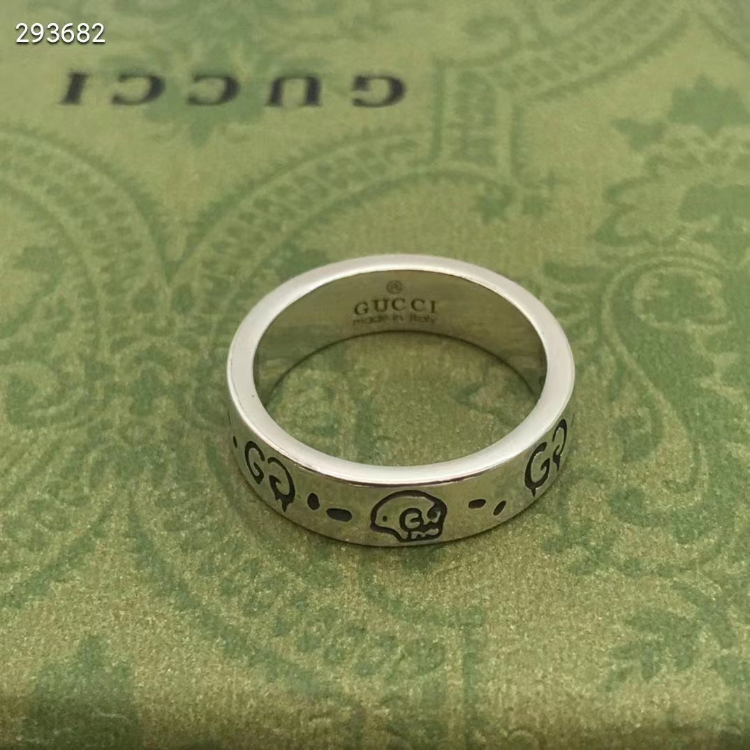 Gucci Unisex GucciGhost Ring Silver Two Cultures Past Present 925 Sterling Silver