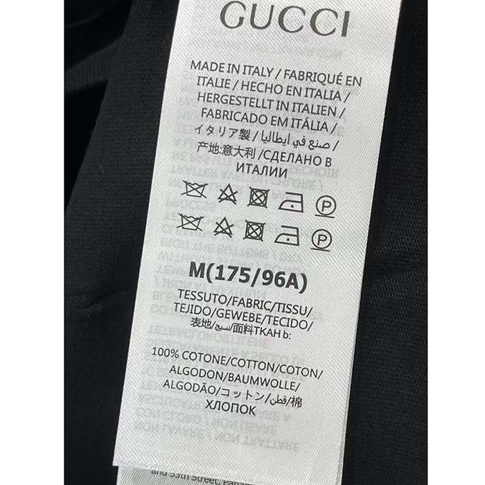 Gucci Men GG Cotton Jersey T-Shirt Black Heavy Cities Embroidery Crewneck Short Sleeves Oversize Fit