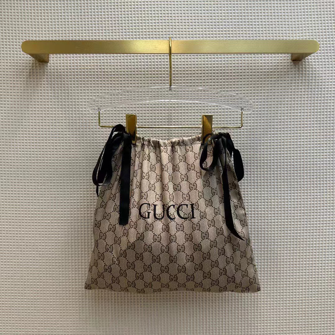 Gucci Men GG Supreme Print Beige Ebony Silk Piped Notch Collar Long Sleeves