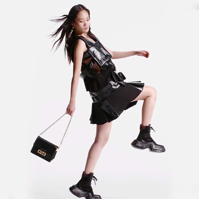 Louis Vuitton LV Unisex LV Archlight 2.0 Platform Black Suede Calf Leather Oversized Rubber