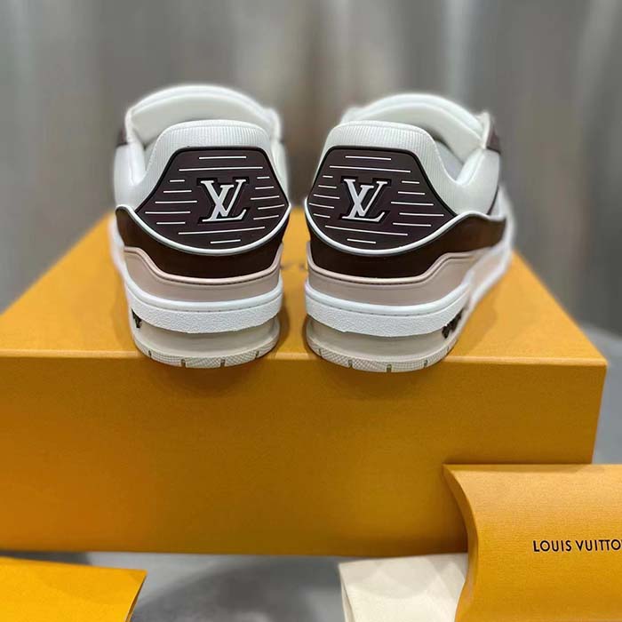 Louis Vuitton LV Unisex LV Trainer Sneaker Moka Brown Nubuck Calf Leather Grained
