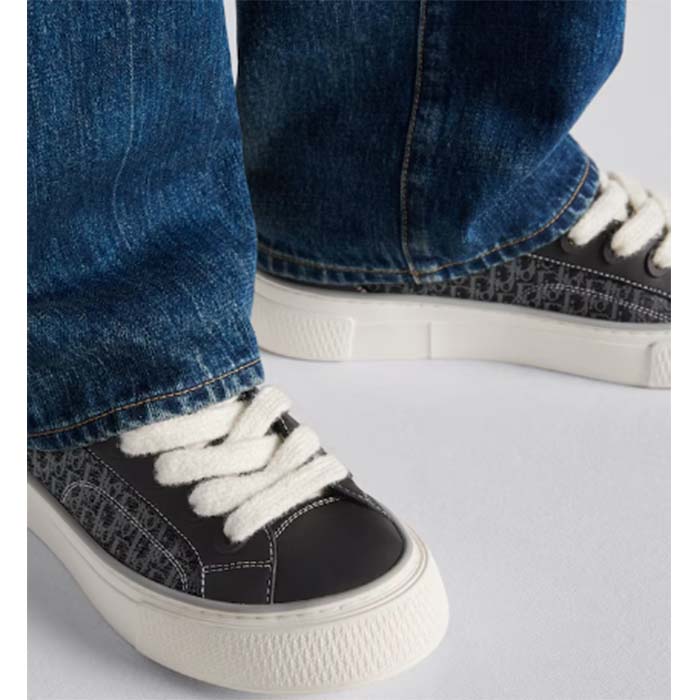 Dior Unisex CD B33 Sneaker Black Smooth Calfskin Dior Oblique Jacquard
